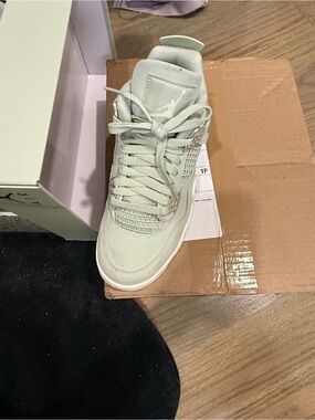 Jordan Women’s Mint Green Retro 4 Low Sneaker